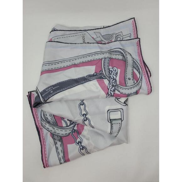 Louis Vuitton Grey multicolor LV Monogram Silk Square Scarf - Picture 6 of 10